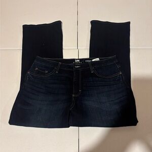 Lee Riders Mid Rise Bootcut Blue Denim Jeans Women’s Size 14P (34x28) Dark Wash